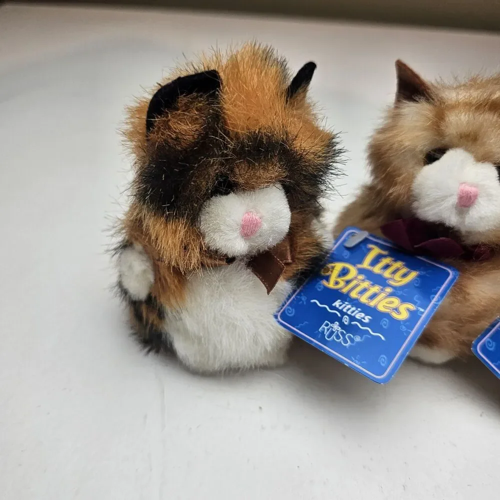 Russ Itty Bitties Kitties Mini Plush Cats Lot of 3 Tags 1995 Vintage